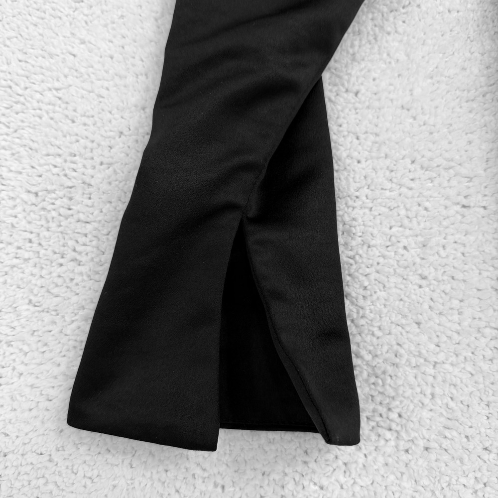 House of CB Giorgiana Black Satin Ruched Mini Dress Size Large - Picture 7 of 12